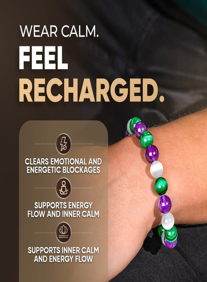 Conscious Items Triple Crystal Positivity Pearl Anklet, Pearl Moonstone & Apatite Ankle Bracelet for Women, Handmade Beaded Anklet for Confidence, Calm & Positive Energy Alignment - Image 2
